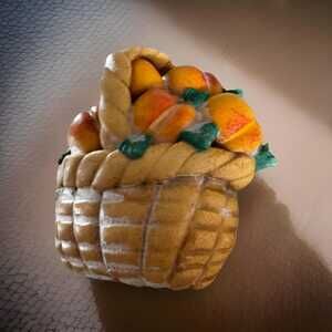 Vintage Pumpkin Basket Wall Decor, Wax Craft Harvest Display